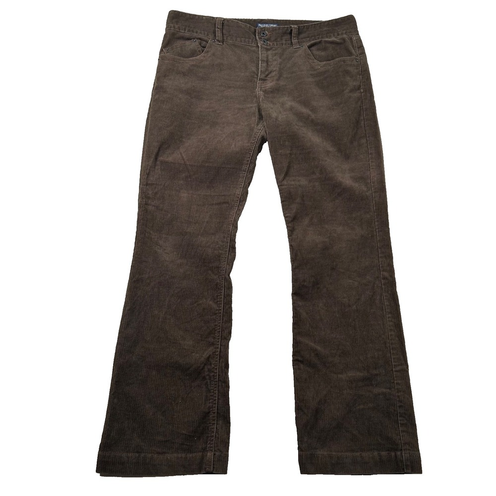 Vintage Polo Jeans Co Pants Womens 12x30 Corduroy Wendy Bootcut Brown Chocolate